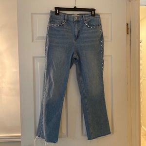 Mid-rise, Straight-leg Zara studded jeans